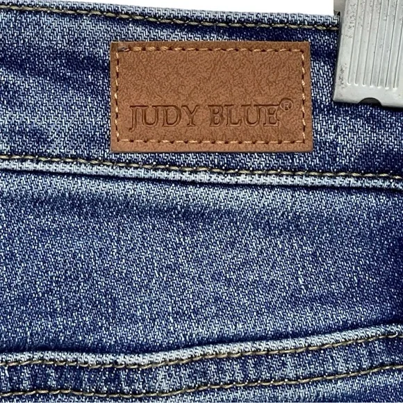 Judy Blue Howdy High Waisted Boyfriend Fit Distressed Raw Hem Jeans Size 7/28 - Picture 10 of 11